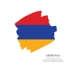 Flag of Armenia, brush stroke background