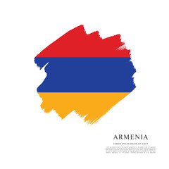 Flag of Armenia, brush stroke background