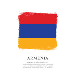 Flag of Armenia, brush stroke background
