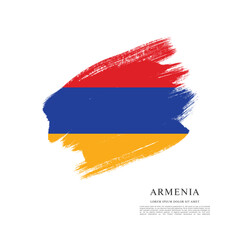 Flag of Armenia, brush stroke background