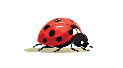 Freehand retro cartoon ladybug flat cartoon vactor