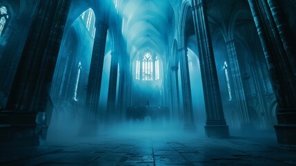 Fototapeta premium Gothic cathedral at dusk, architectural awe