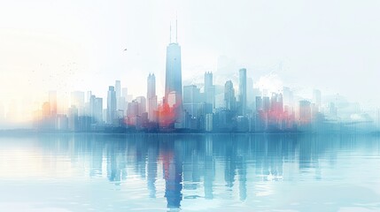 Obraz premium Sprawling urban skyline, city life
