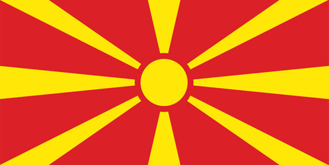 Flag of Macedonia, brush stroke background - Powered by Adobe