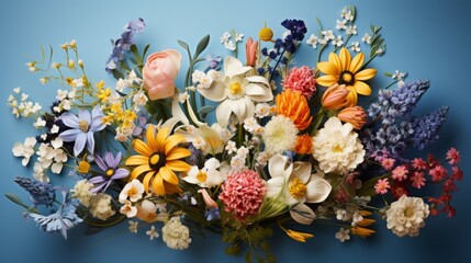Cluster of wildflowers in bloom, designed for copy