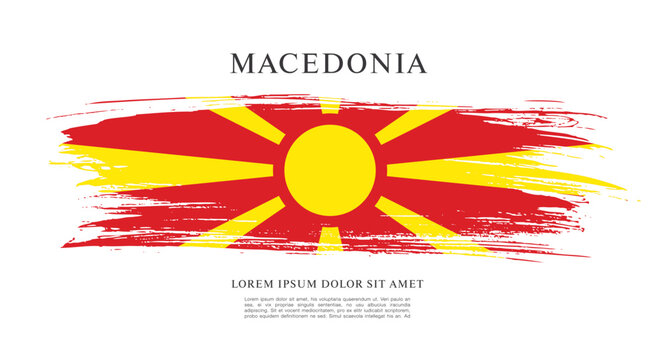 Flag of Macedonia, brush stroke background