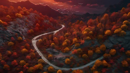 Foto op Canvas Autumn road, the breath of autumn © jiejie