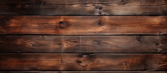 Fototapeta premium A detailed shot showcasing the beautiful brown hardwood flooring with a wood stain pattern on a wooden wall, with a blurred building background