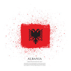 Flag of Albania, brush stroke background