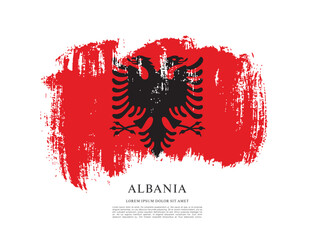 Flag of Albania, brush stroke background