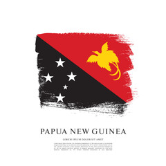 Flag of Papua New Guinea, brush stroke background