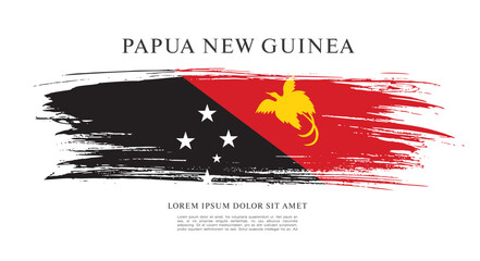 Flag of Papua New Guinea, brush stroke background