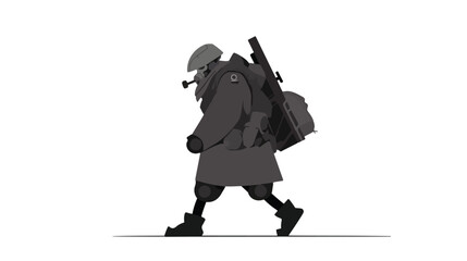 Gray scale silhouette with wall charguer flat carto