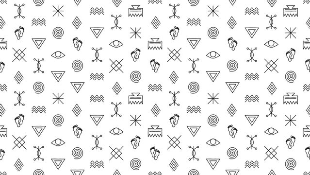 West African Pattern with Nsibidi Symbols