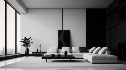 A sleek minimal design showcasing a monochrome palette  AI generated illustration