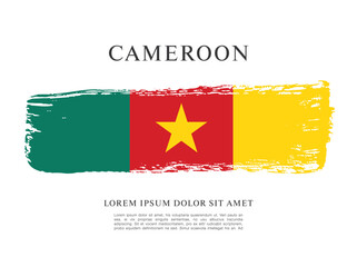 Flag of Cameroon, brush stroke background