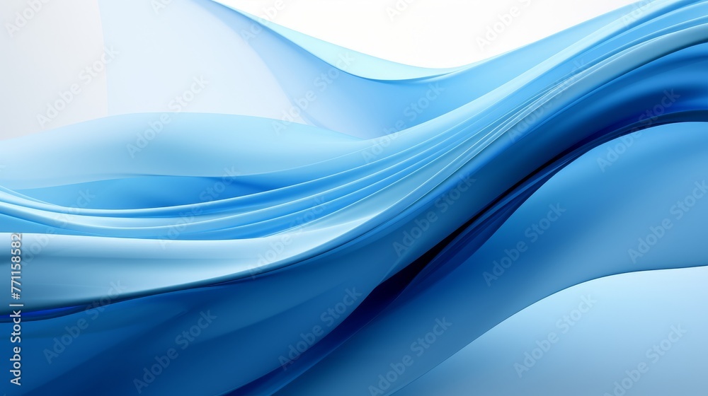 Fototapete abstract digital art in cool blue tones evoking a sense of calm and modernity in a visual compositio
