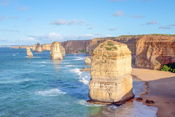 Twelve Apostles rock formations, on sunny day, great ocean road, Victoria Australia