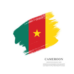 Flag of Cameroon, brush stroke background