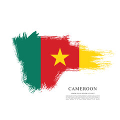 Flag of Cameroon, brush stroke background
