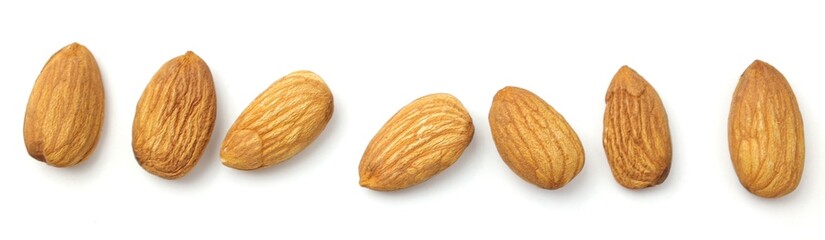 Almond nut isolated on white