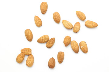 almonds isolated on white background