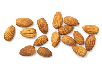 almonds isolated on white
