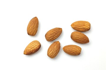 almonds isolated on white background