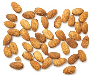 almond on white background 