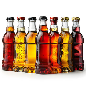 bottle of beer,
Bottles with different drinks isolated on white