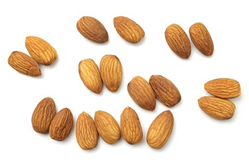 almonds isolated on white background