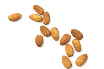 almonds isolated on white