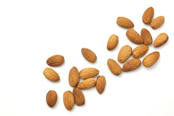 almonds isolated on white background