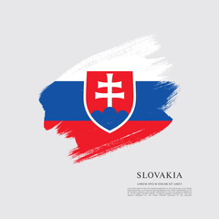 Fototapeta premium Flag of Slovakia, brush stroke background