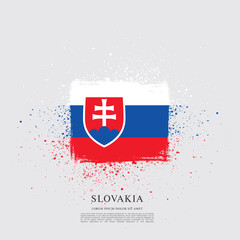 Flag of Slovakia, brush stroke background