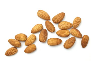almonds isolated on white