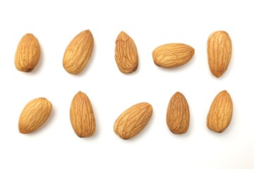 almonds isolated on white background