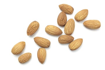 almonds isolated on white background