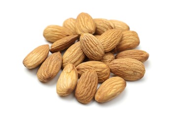 almonds on white background