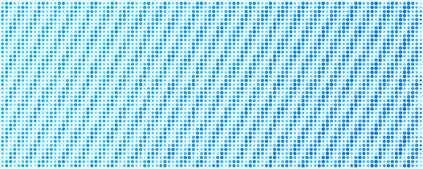 Blue monochrome halftone effect. Abstract dotted pattern. Digital mosaic.