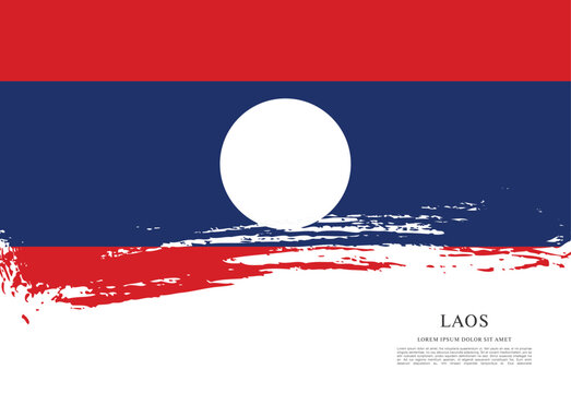 Flag of Laos, brush stroke background