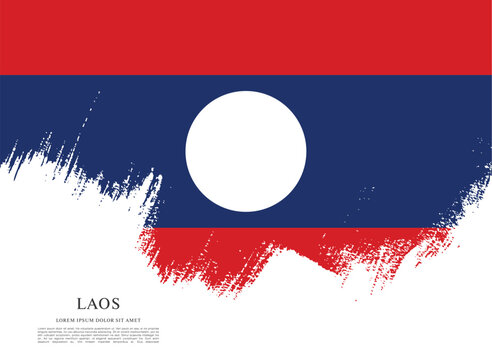 Flag of Laos, brush stroke background