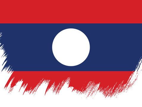 Flag of Laos, brush stroke background