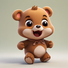 baby cute Bear chibi style realistic full body