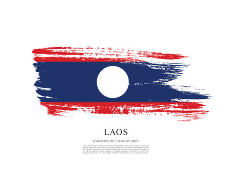 Flag of Laos, brush stroke background