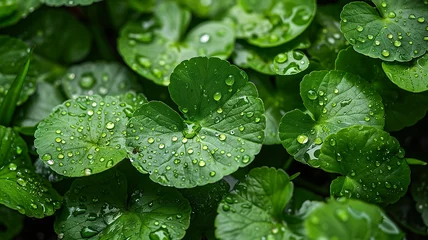 dense fresh Centella asiatica patterns © benjawan