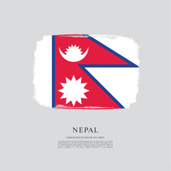 Flag of Nepal, brush stroke background