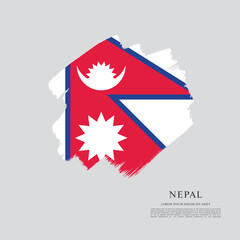 Flag of Nepal, brush stroke background