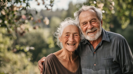 An older man and a younger woman striking a pose in a graceful manner for a portrait,  senior elderly men and women