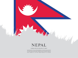 Flag of Nepal, brush stroke background